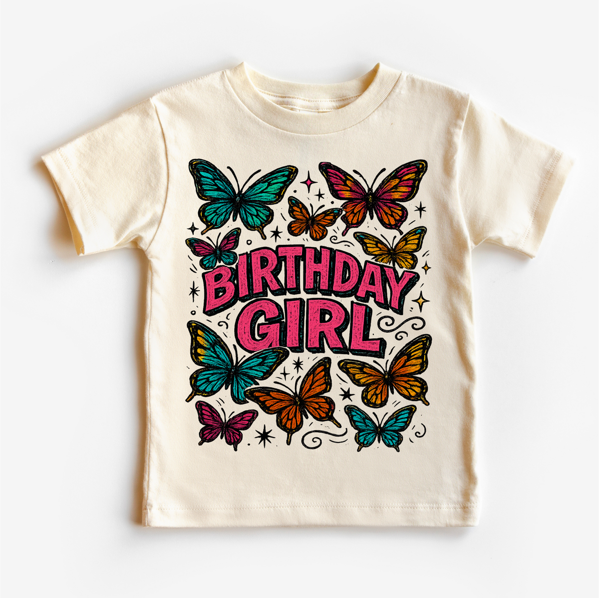 Girls Butterfly Birthday, Girls Birthday graphic T-shirt by Madi Moosh