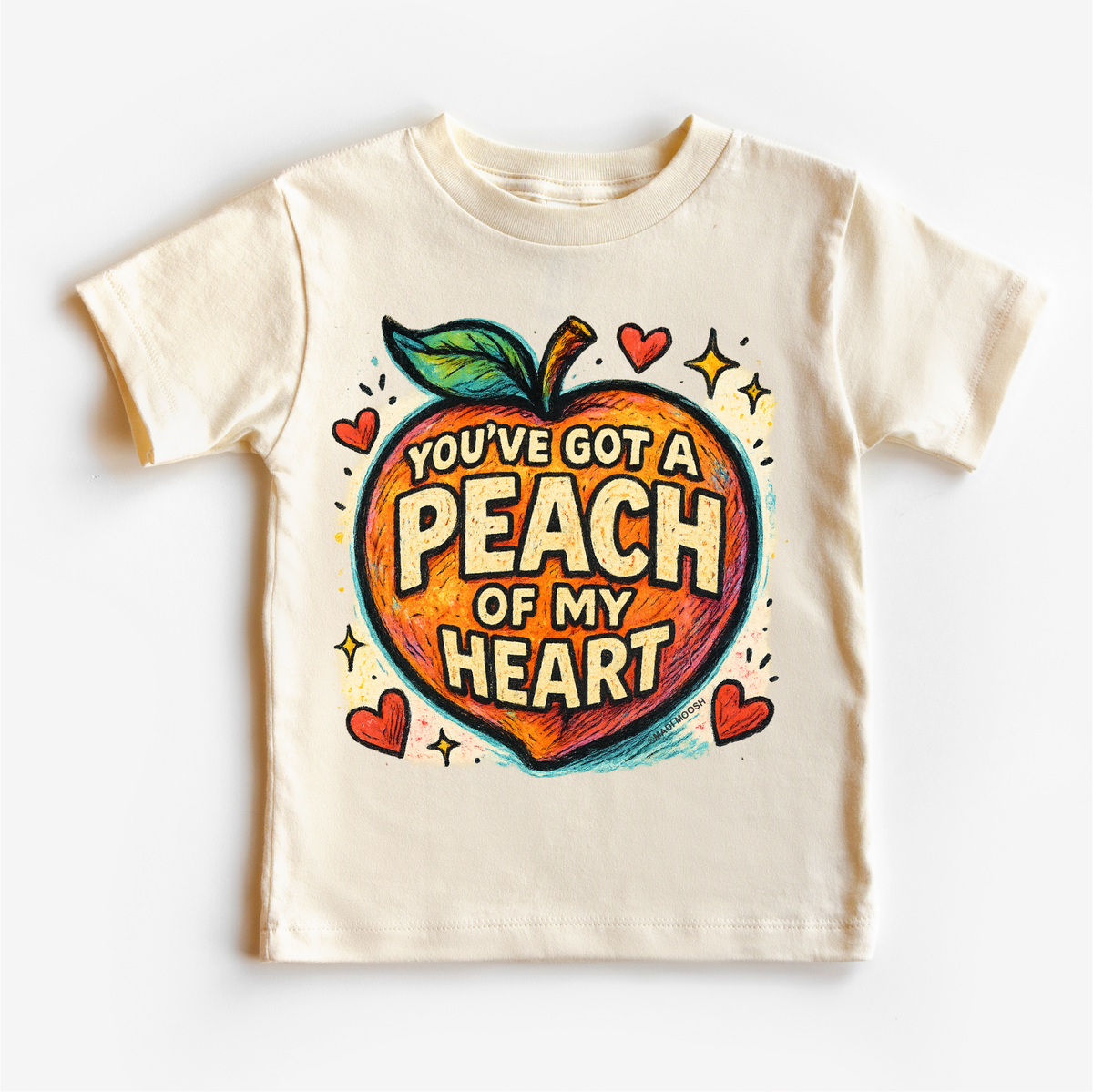 You've Got A Peach Of My Heart Fruit, Food Pun graphic T-shirt by Madi Moosh