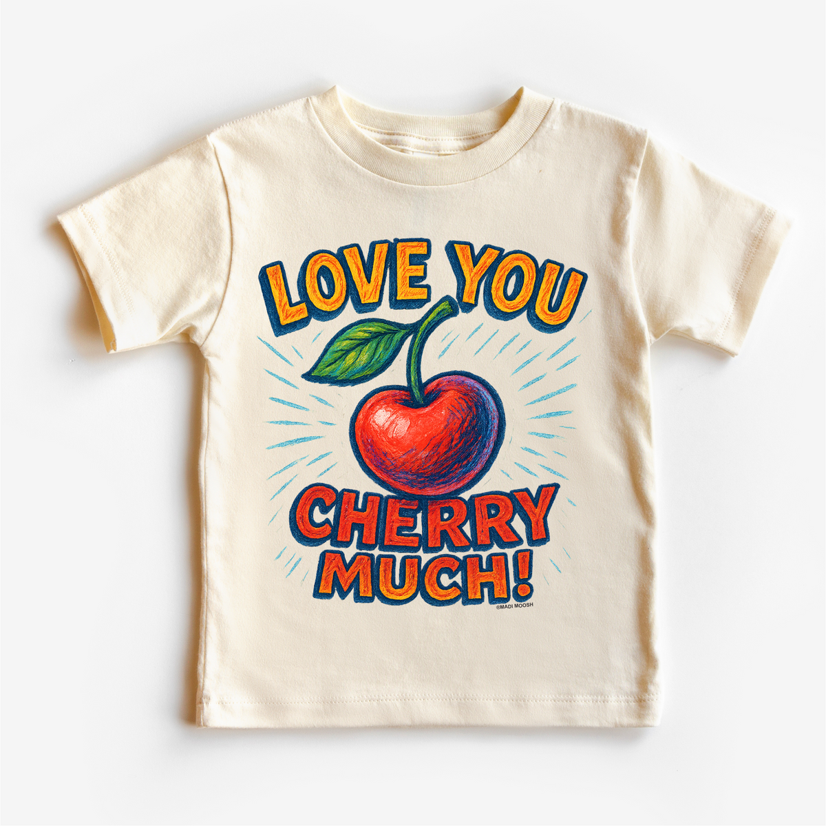 Love you Cherry Much Fruit, Food Pun graphic T-shirt by Madi Moosh