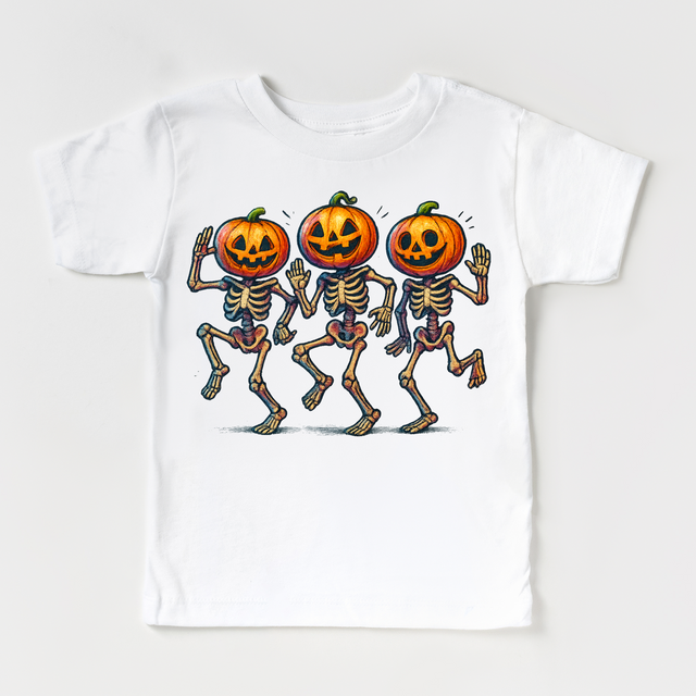 Dancing Skeleton pumpkin Heads Shirt - Halloween Tee