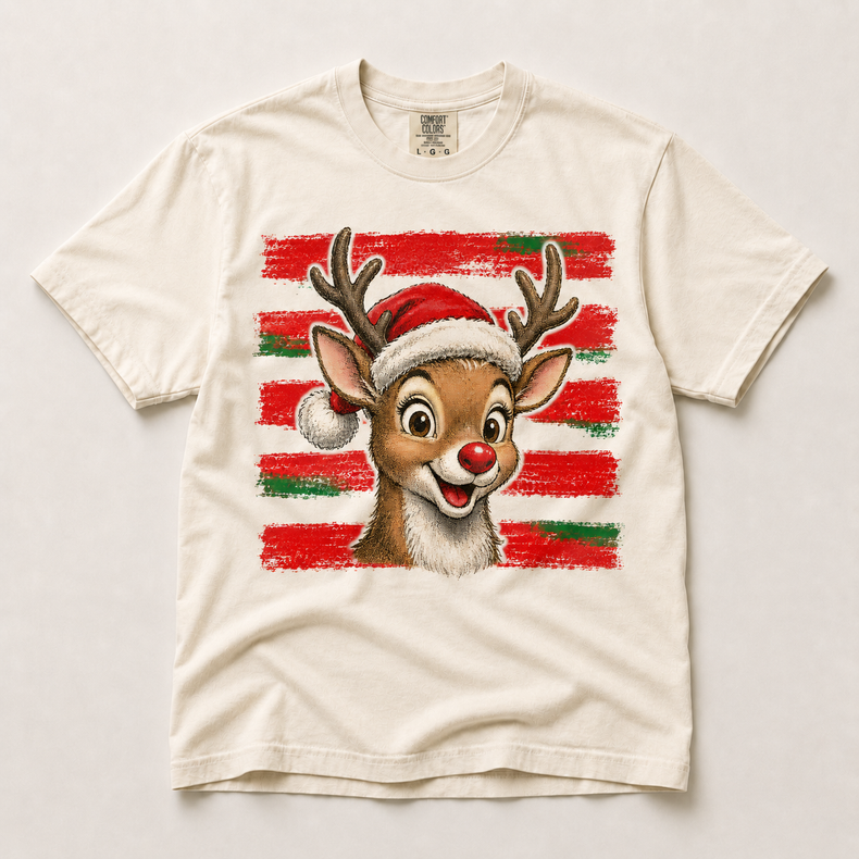 Christmas Reindeer Shirt in ivory