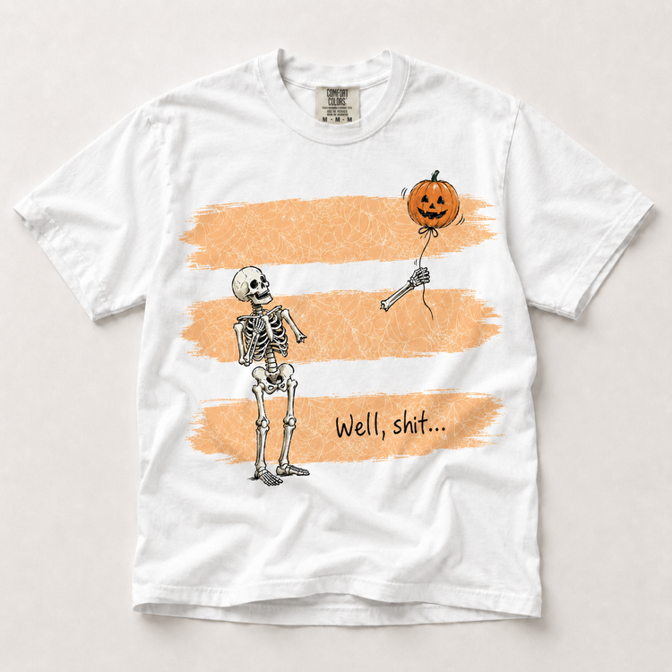 Well Shit Skeleton Shirt in white