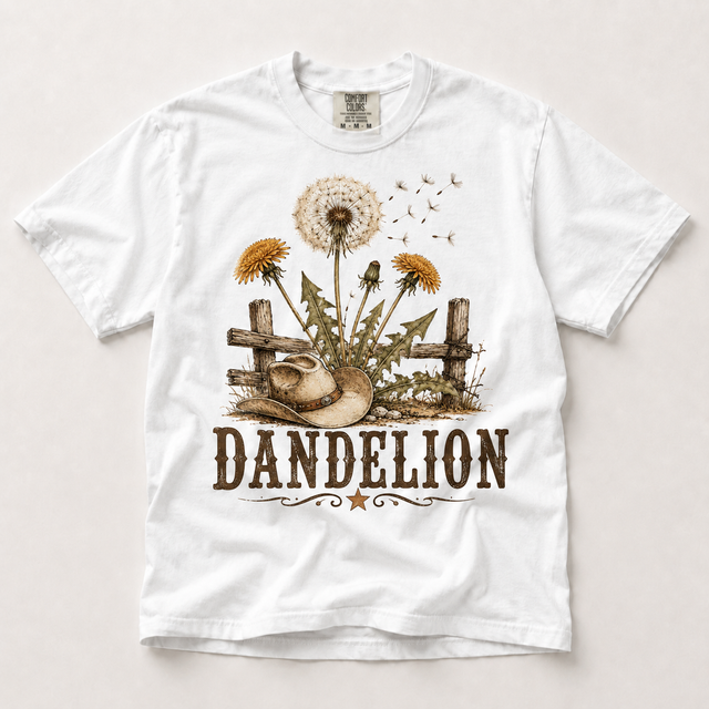 Dandelion Wildflower Shirt in white
