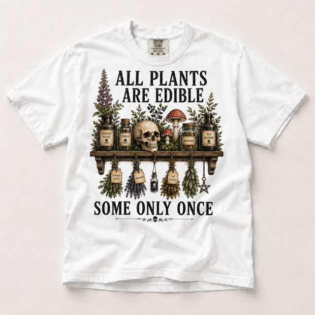 All Plants Are Edible Shirt in white