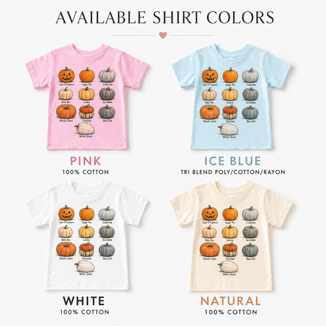 Pumpkin Varieties Kids Fall Graphic Tee - Pumpkin Patch T-Shirt