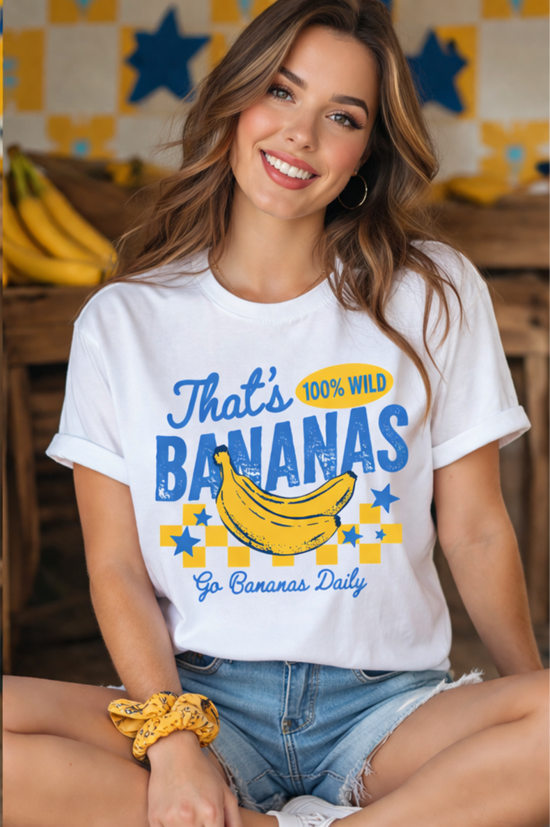 That’s Bananas Retro Graphic Tee – Funny Banana Shirt – Trendy Summer Boutique Tee – Women’s Graphic Tee