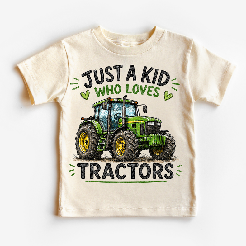 Just a Kid Who Loves Tractors Kids | Farm Tractor for Boys & Girls graphic T-shirt by Madi Moosh