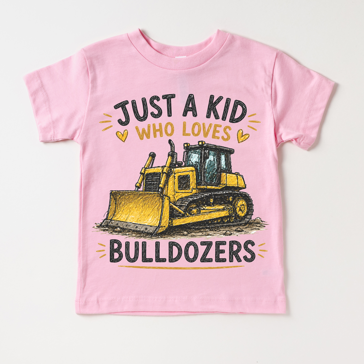 Just a Kid Who Loves Bulldozers Kids Graphic T-Shirt | Construction Bulldozer Tee for Boys & Girls (Copy)