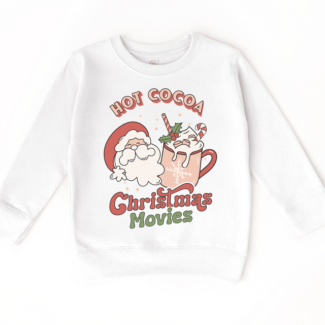 Hot Cocoa And Christmas Movies Sweatshirt - Kids Christmas Tee Crewneck