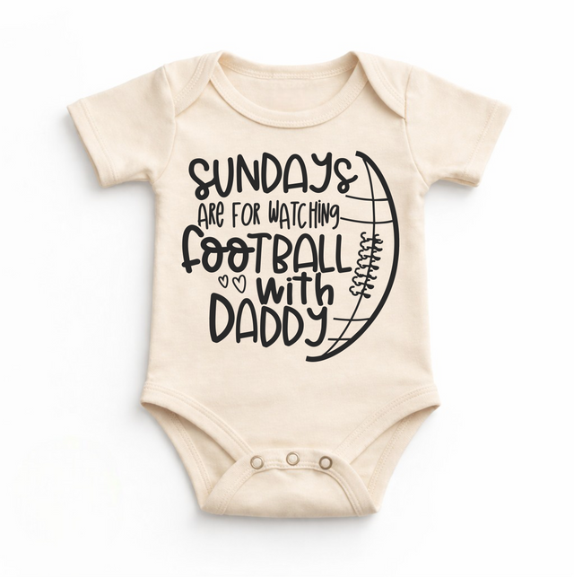 Sunday's Are For Waching Football With Daddy Bodysuit - Baby Bodysuit - Madi Moosh Boutique