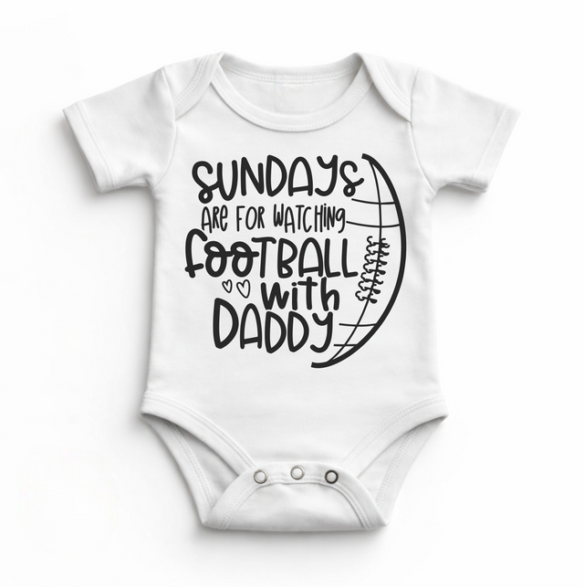 Sunday's Are For Waching Football With Daddy Bodysuit - Baby Bodysuit - Madi Moosh Boutique