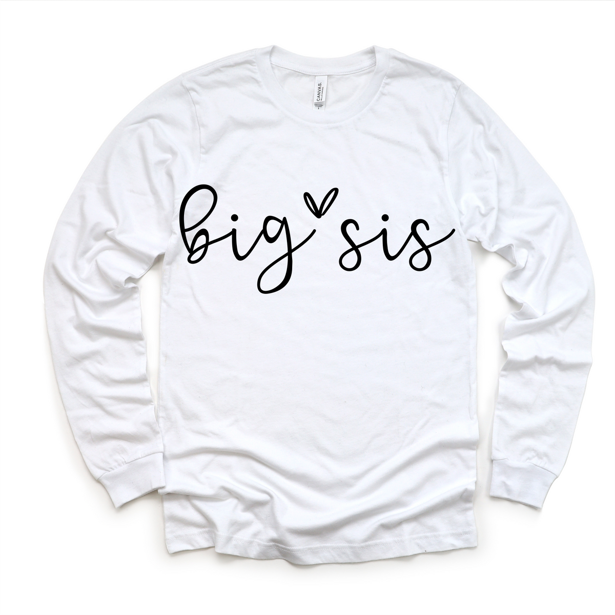 Big Sis Sister Siblings Family design on a long sleeve shirt.