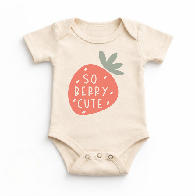 So Berry Cute Stawberry Bodysuit - Baby Bodysuit - Madi Moosh Boutique