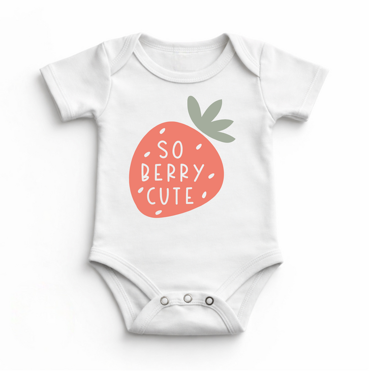 So Berry Cute Stawberry Bodysuit - Baby Bodysuit - Madi Moosh Boutique