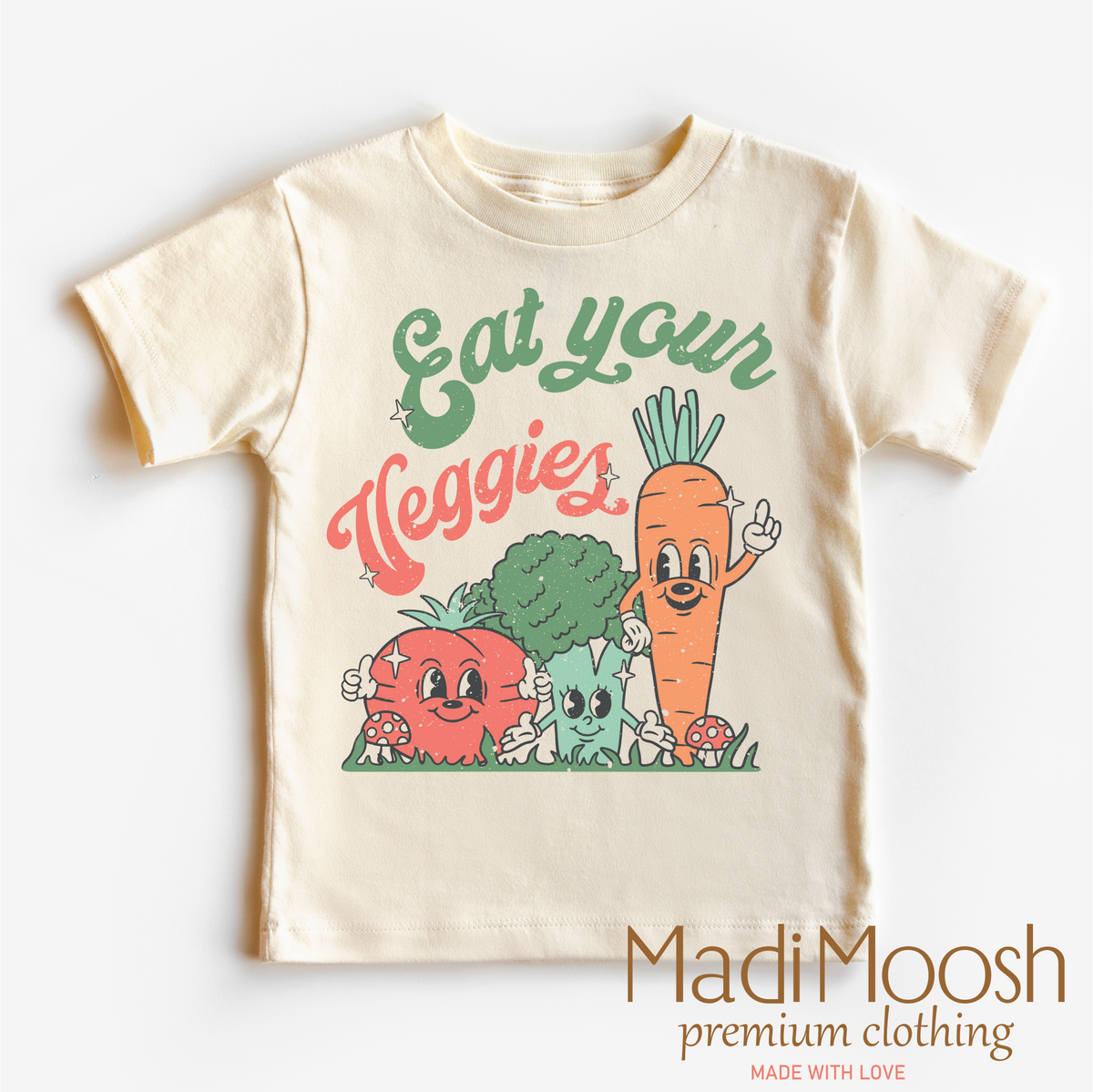Eat Your Veggies, Cute graphic T-shirt by Madi Moosh