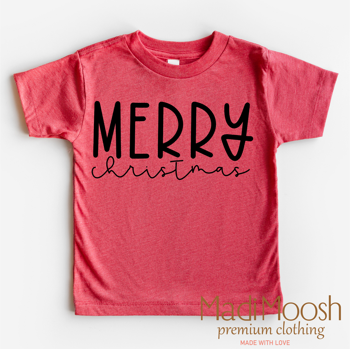 Classic Merry Christmas graphic T-shirt by Madi Moosh