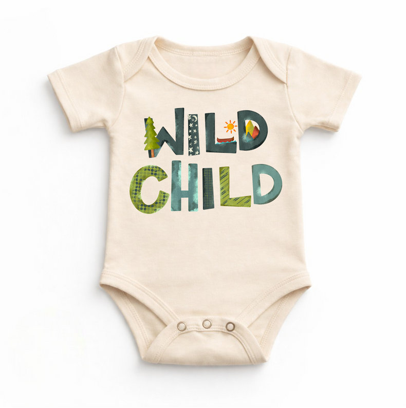 Wild Child Outdoor Camping Bodysuit - Baby Bodysuit - Madi Moosh Boutique