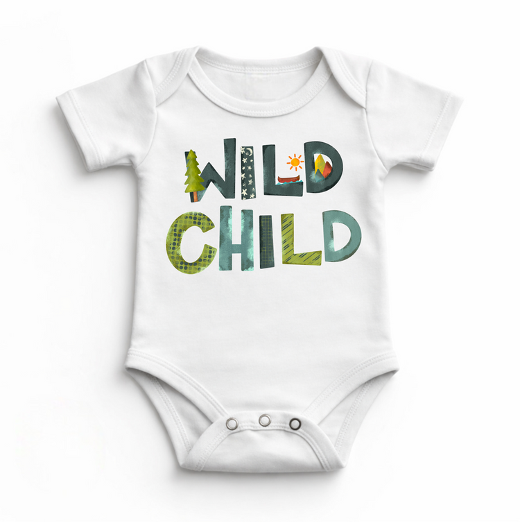 Wild Child Outdoor Camping Bodysuit - Baby Bodysuit - Madi Moosh Boutique