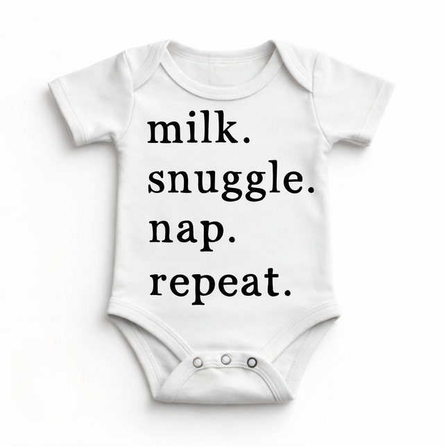 Milk Snuggle Nap Repeat Bodysuit - Baby Bodysuit