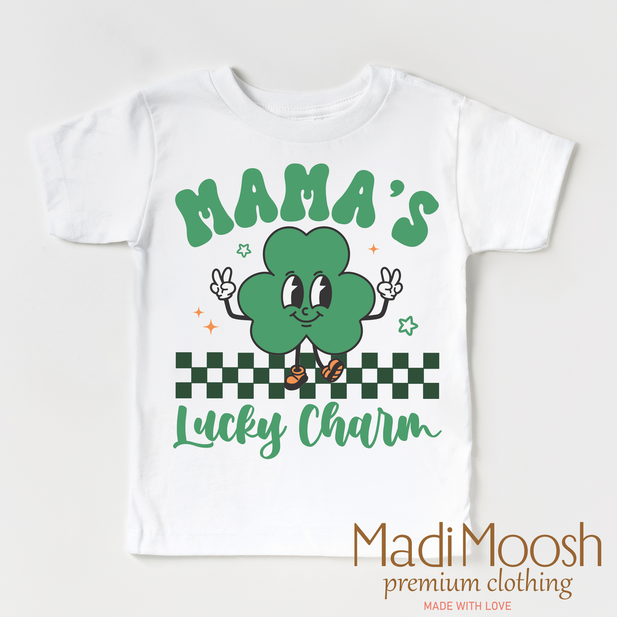 Mama's Lucky Clover St. Patrick's Day, Kids St Patrick's Day graphic T-shirt by Madi Moosh