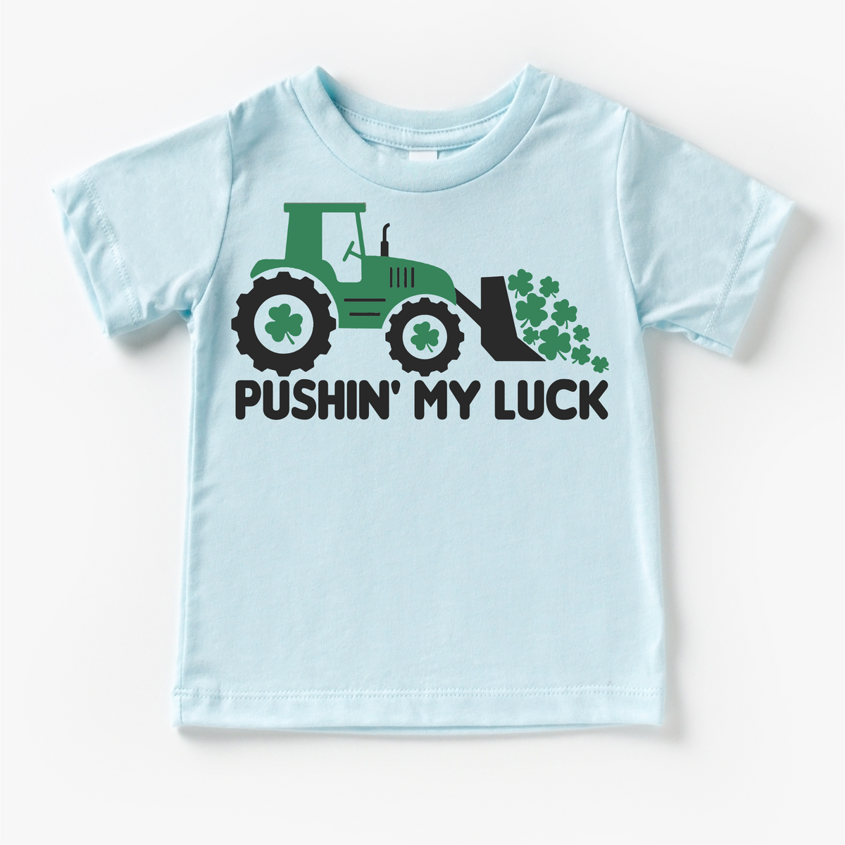 Pushing My Luck St. Patrick's Day Tractor Shirt - Kids Irish Tee - Madi Moosh Boutique