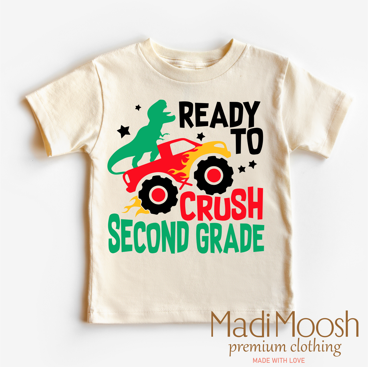 I'm Ready To Crush 2nd Grade Dinosaur Monster Truck, Back To School graphic T-shirt by Madi Moosh
