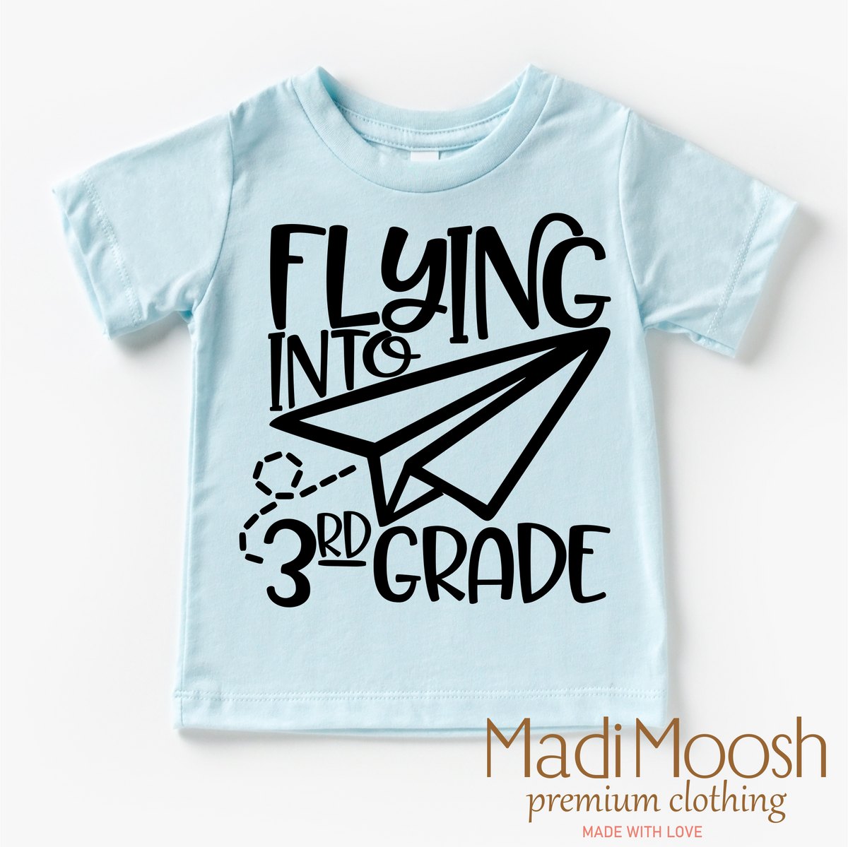 Flying Into 3rd Grade Back To School graphic T-shirt by Madi Moosh