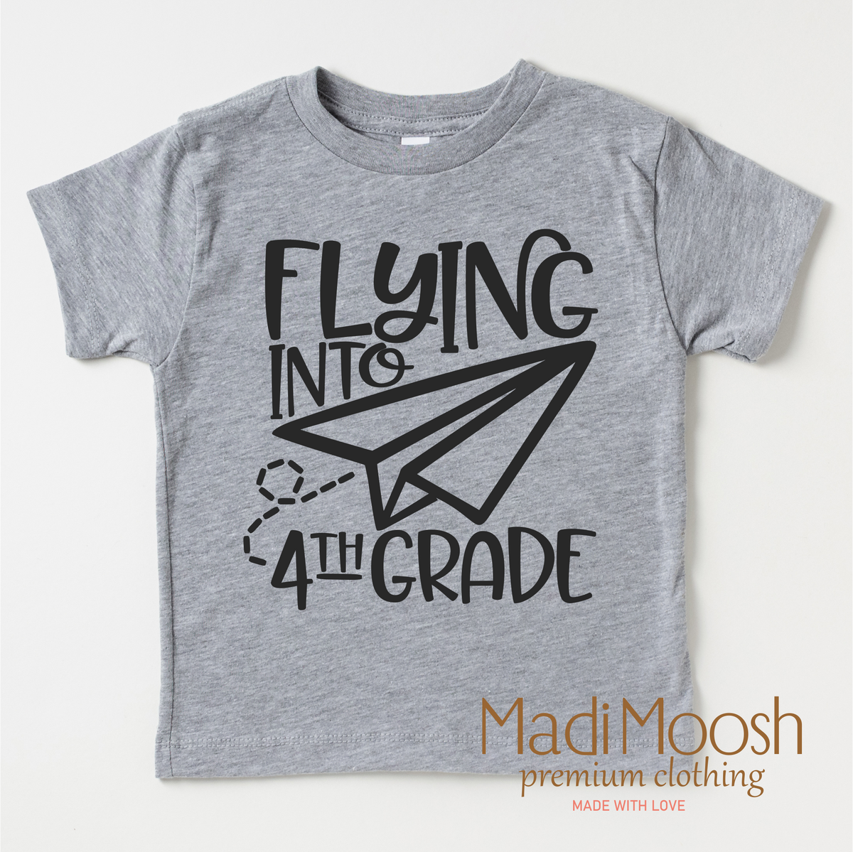 Flying Into 4th Grade Back To School graphic T-shirt by Madi Moosh