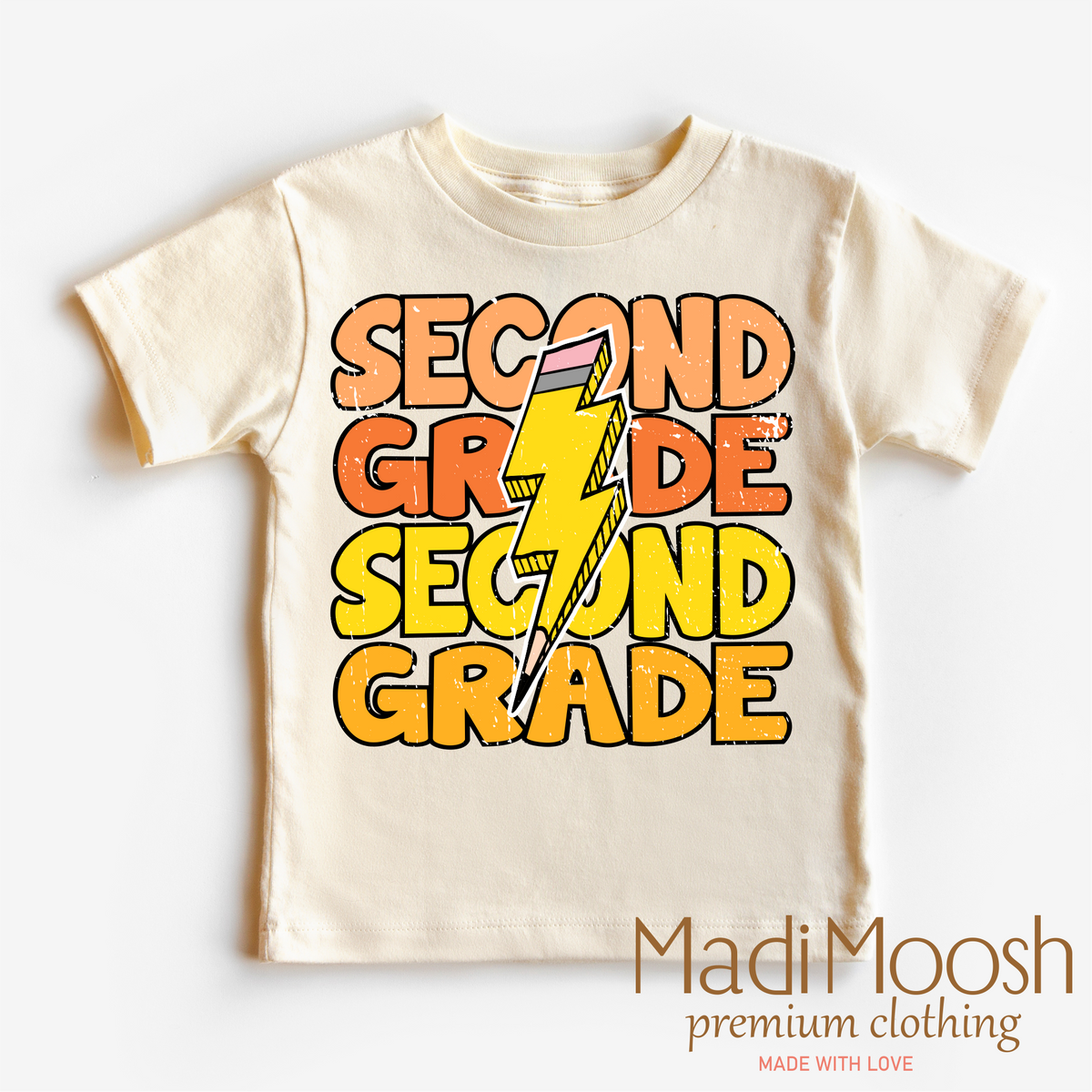 Second Grade Lightning Bolt, School graphic T-shirt by Madi Moosh