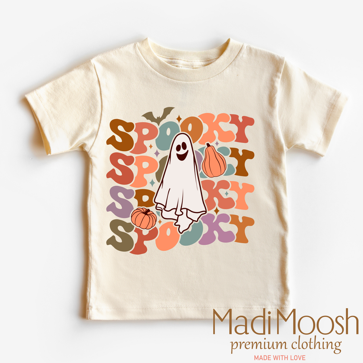 Spooky Ghost, Halloween graphic T-shirt by Madi Moosh