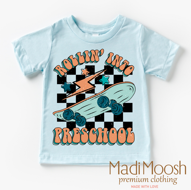 Rollin' Into Preschool Back To School Shirt - School Shirt