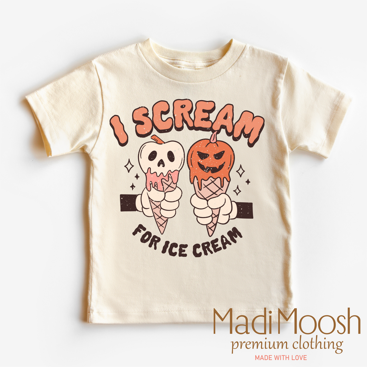I Scream For Ice Cream, Halloween graphic T-shirt by Madi Moosh