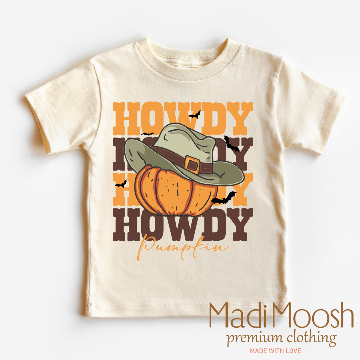 Howdy Pumpkin, Halloween graphic T-shirt by Madi Moosh