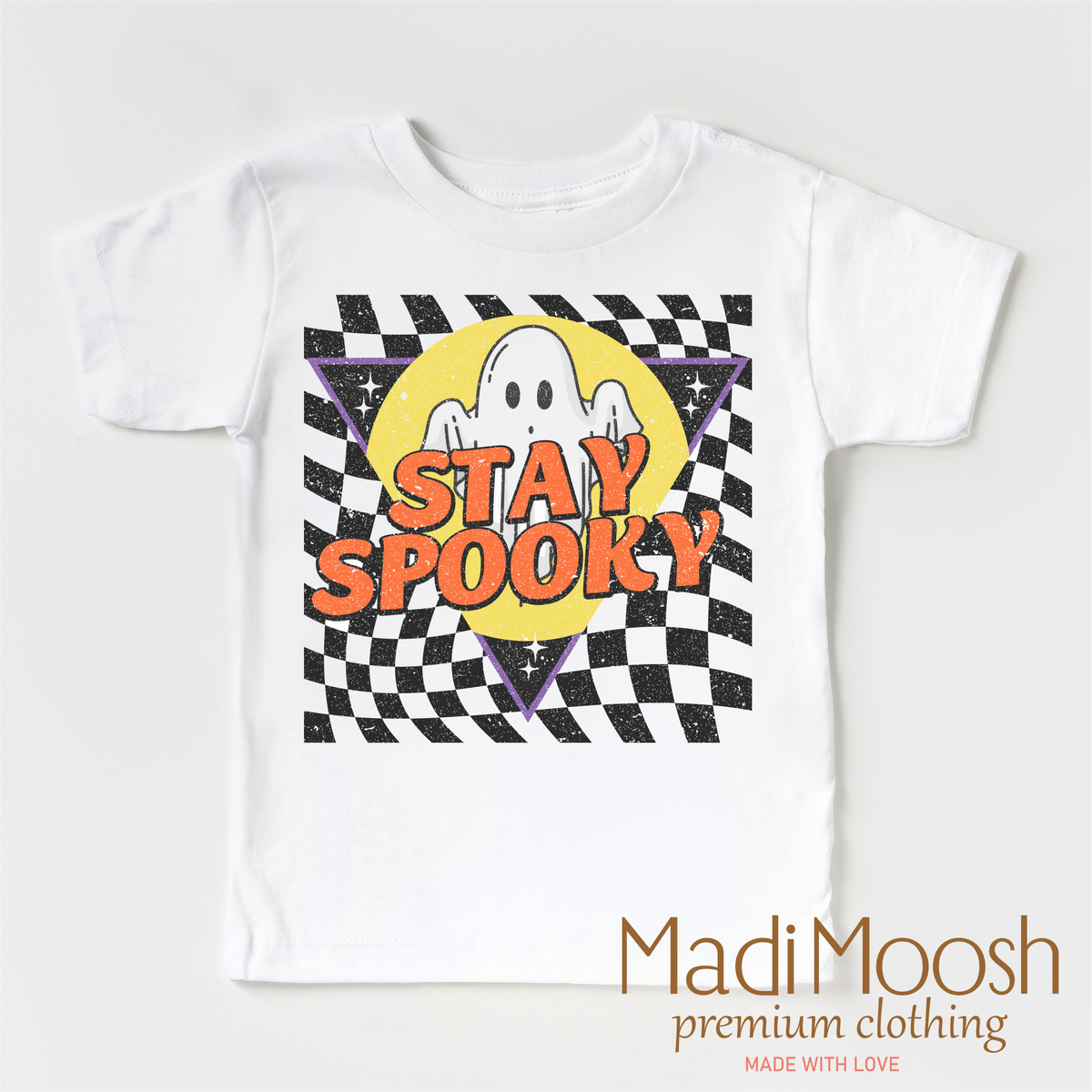 Stay Spooky Ghost, Halloween graphic T-shirt by Madi Moosh
