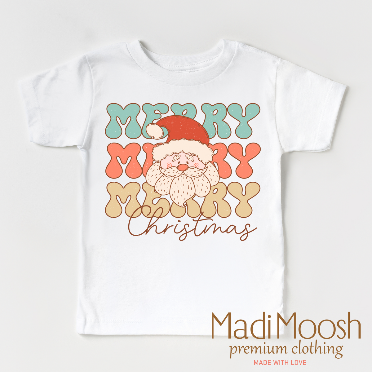 Merry Christmas Santa graphic T-shirt by Madi Moosh