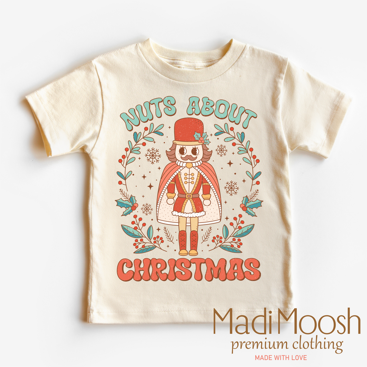 Nuts About Christmas graphic T-shirt by Madi Moosh
