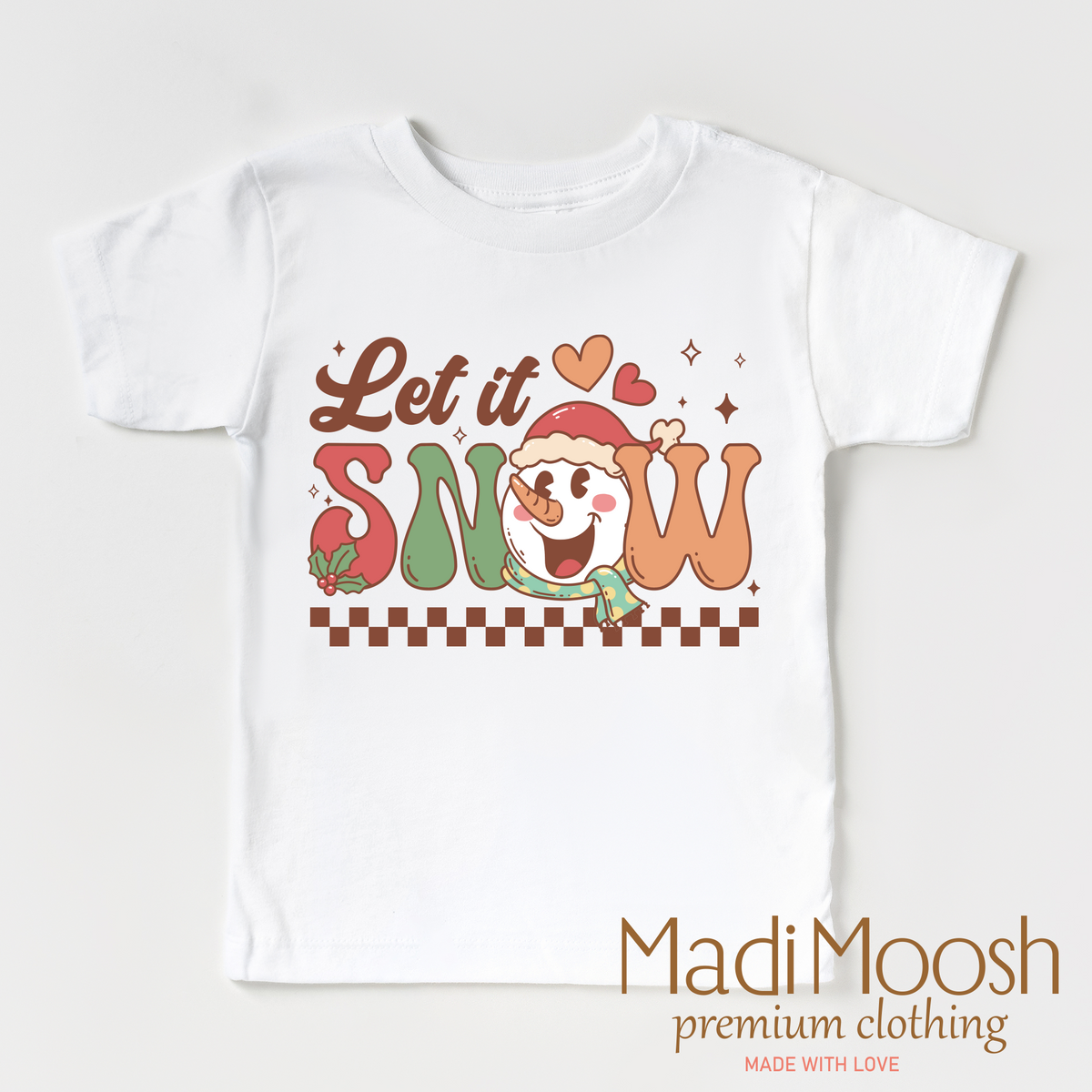 Let It Snow Shirt product design and garment details.