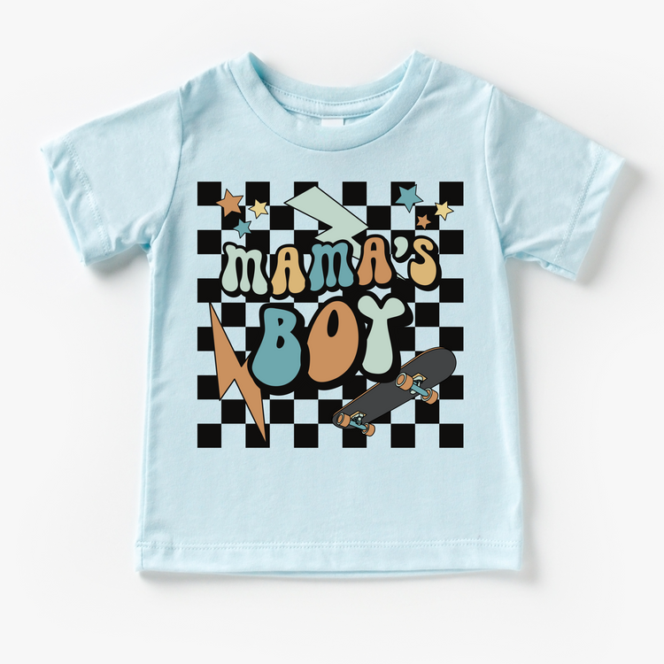 Mama's Boy Checkered Skater T-Shirt – Kids Tee