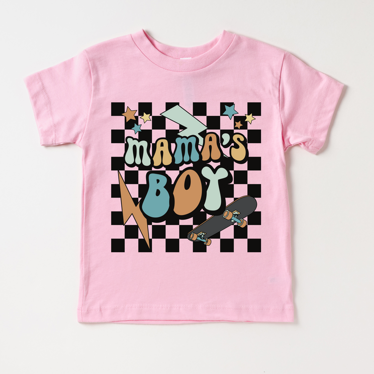 Mama's Boy Checkered Skater T-Shirt – Kids Tee