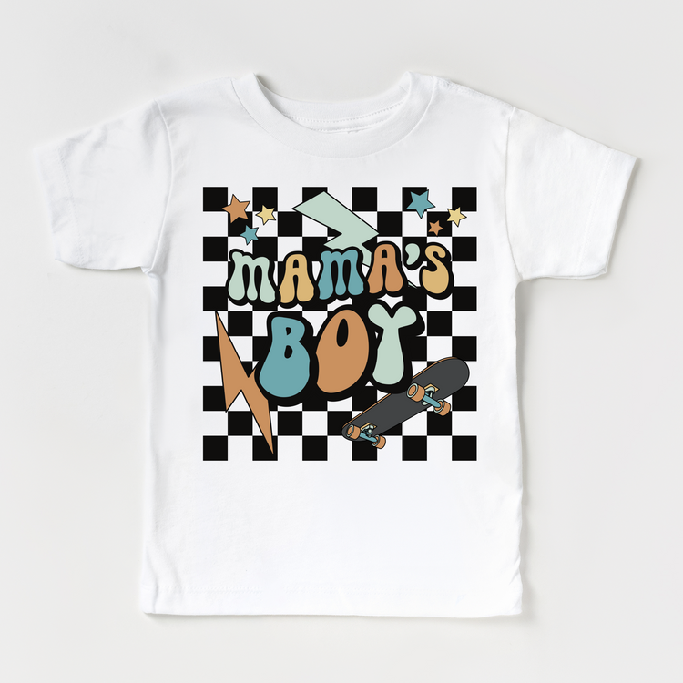 Mama's Boy Checkered Skater T-Shirt – Kids Tee