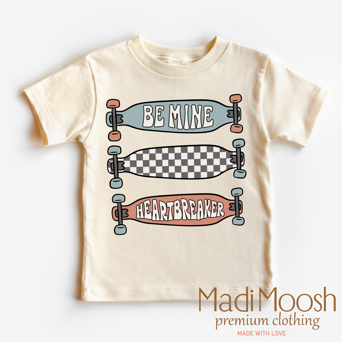 Be Mine Skater Valentine's Day graphic T-shirt by Madi Moosh