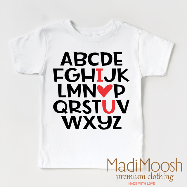 ABC I Love You Valentine's Day Shirt - Alphabet Valentine Tee