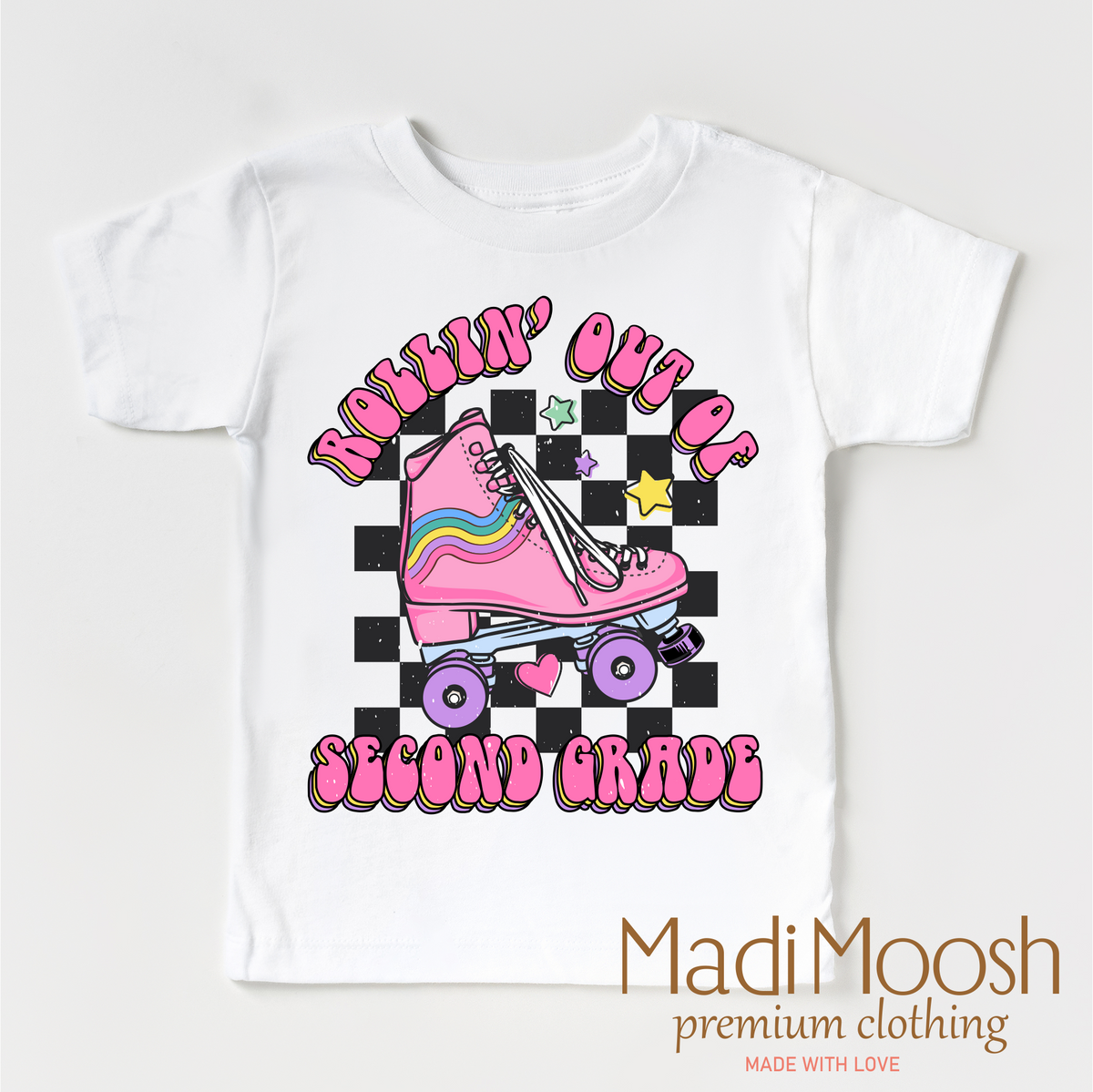 Rollin' Out Of 2nd Grade Last Day Of School graphic T-shirt by Madi Moosh