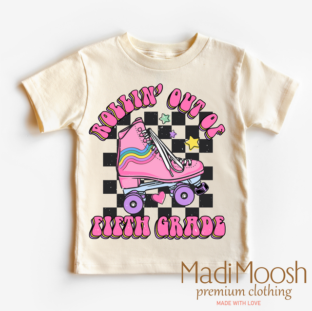 Rollin' Out Of 5th Grade Last Day Of School Shirt - School Shirt