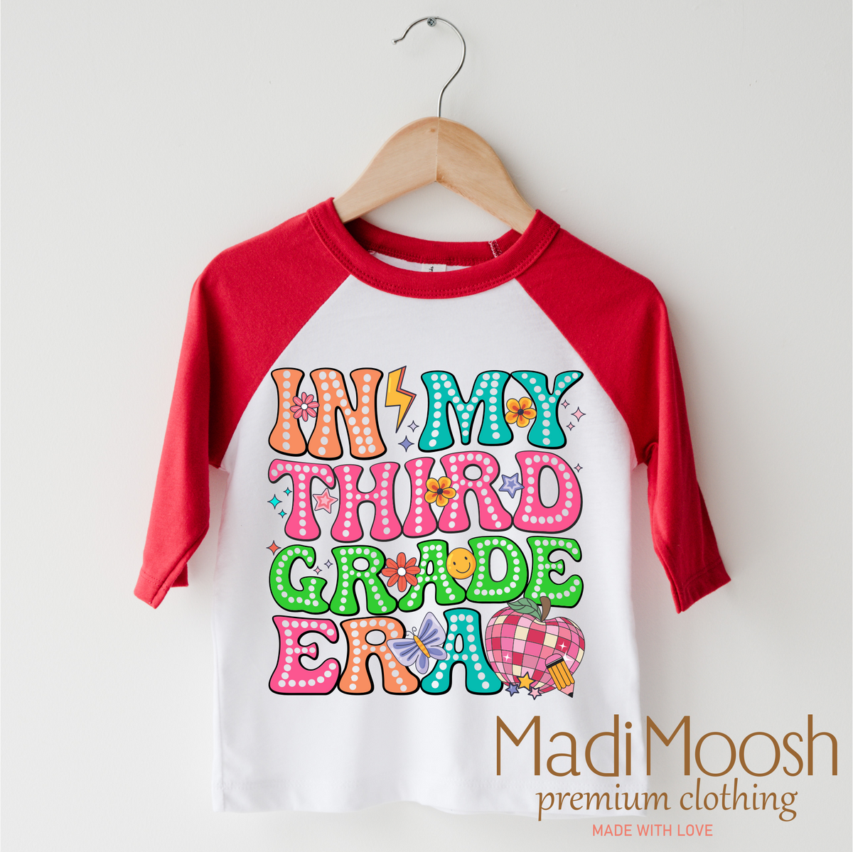 In My 3rd Grade Era Back To School design on a red-accented shirt.