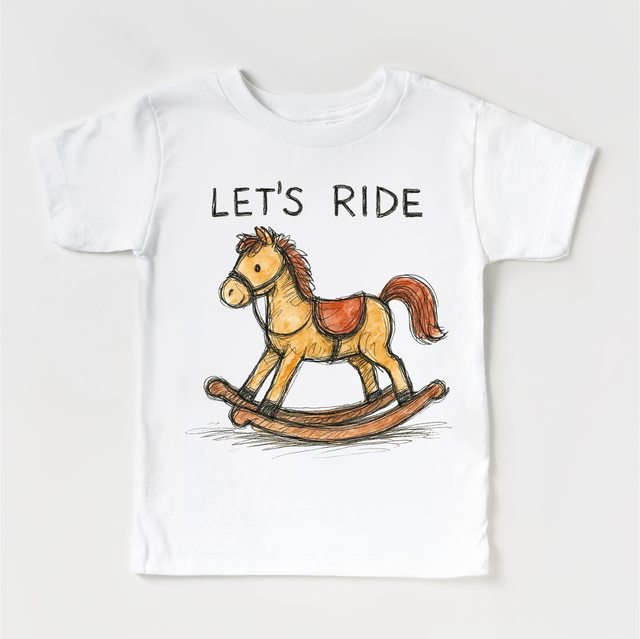 Let's Ride Western Kids T-Shirt - Rocking Horse Tee