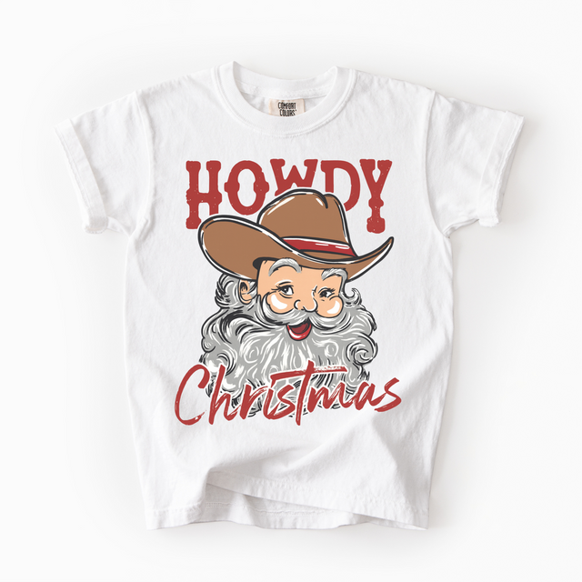 Howdy Christmas Western Santa Unisex T-Shirt - Printed On Comfort Colors