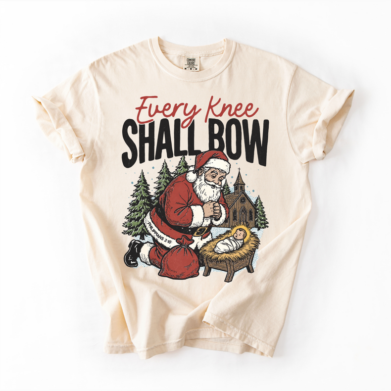 Santa And Jesus Christian Christmas Unisex T-Shirt - Printed On Comfort Colors