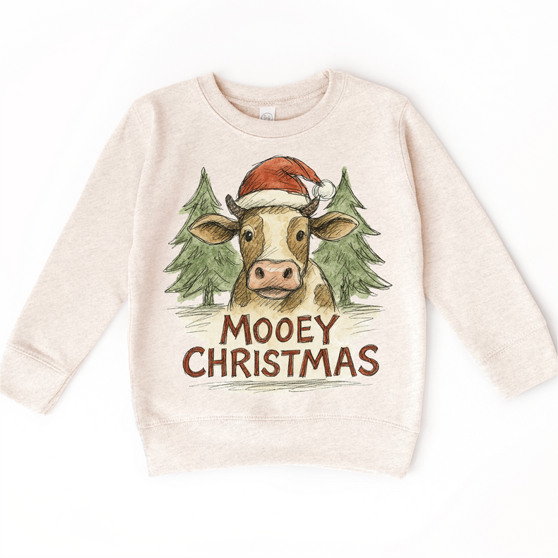 Mooey Christmas Farm Cow Christmas Sweatshirt - Christmas Crewneck
