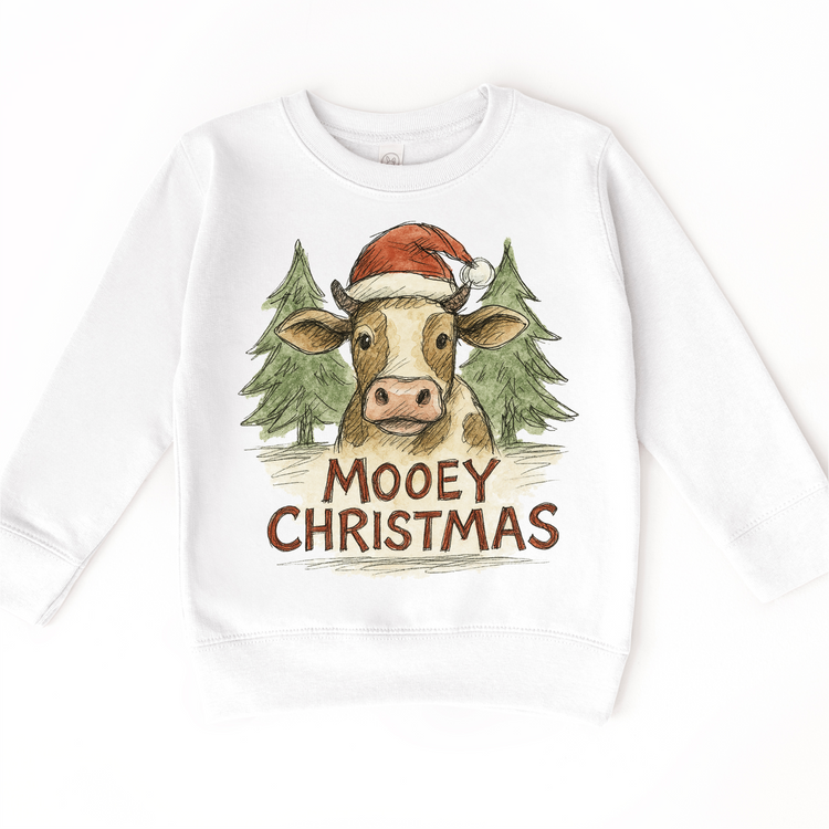 Mooey Christmas Farm Cow Christmas Sweatshirt - Christmas Crewneck